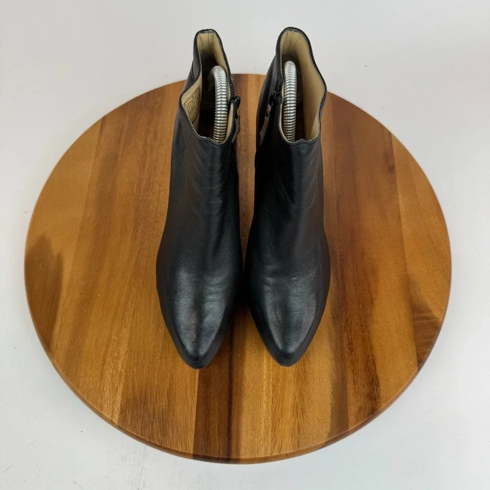 Womens Paul Smith Black Leather Heeled Ankle Booties‎ Boots Size 40 US 10 M GUC